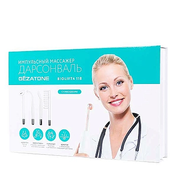 GEZATONE Массажер импульсный дарсонваль Biolift4 118, 4 насадки, фото 4