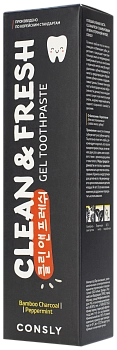 CONSLY Паста зубная гелевая с бамбуковым углем и перечной мятой / Clean&Fresh Consly 105 гр, фото 4