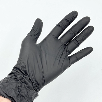 IWOU PROFESSIONAL Перчатки вин-нитр L черные/ Wally Plastic 100 шт, фото 3