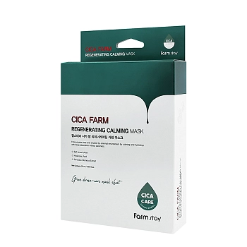 FARMSTAY Маска тканевая для лица с центеллой / Cica Farm Regenerating Calming Mask 10*25 мл, фото 2