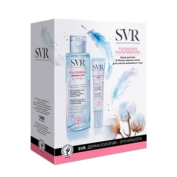 SVR Набор подарочный для лица (крем для век 15 мл + мцеллярное желе 125 мл) Topialyse Palpebral, фото 1