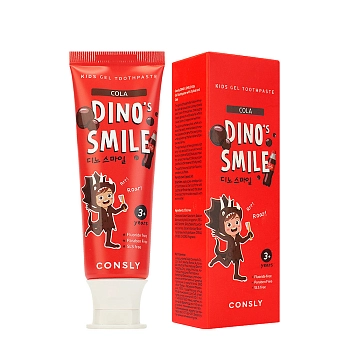 CONSLY Паста зубная детская гелевая c ксилитом и вкусом колы / Consly Dino's Smile 60 гр, фото 2