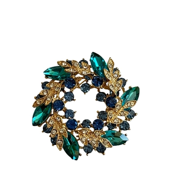 Брошь "Изумрудный венок"