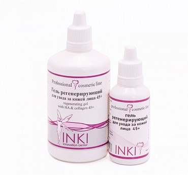 INKI Гель регенерирующий для ухода за кожей лица 45+ / regenerating gel with HA & collagen 45+ 30 мл