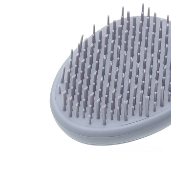 DEWAL BEAUTY Щетка массажная Прованс с пластиковым штифтом, овальная, лавандовая, фото 3