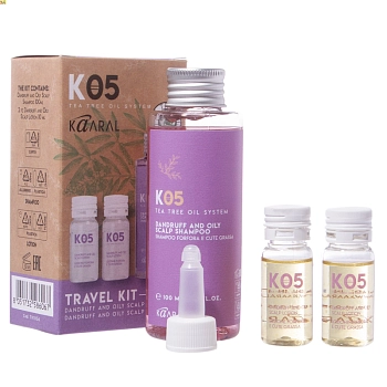 KAARAL Набор от перхоти для жирной кожи головы (лосьон 2*10мл+шампунь 100мл) / TRAVEL KIT DANDRUFF AND OILY SCALP, фото 2