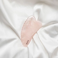 BLOOR Скребок гуаша для массажа лица из натурального розового кварца, зубчатое сердце, фото 3