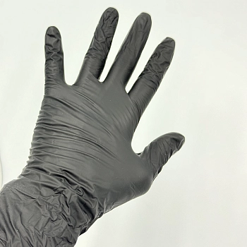 IWOU PROFESSIONAL Перчатки вин-нитр M черные/ Wally Plastic 100 шт, фото 4