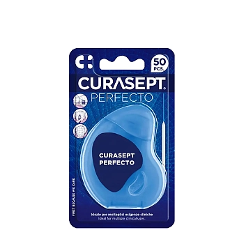 Нить зубная губчатая мягковолокнистая из суперфлосса для брекетов, имплантов и мостов / CURASEPT Perfecto 50 шт, CURASEPT
