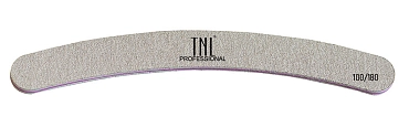 TNL PROFESSIONAL Пилка бумеранг высококачественная для ногтей 100/180, серая (в индивидуальной упаковке)