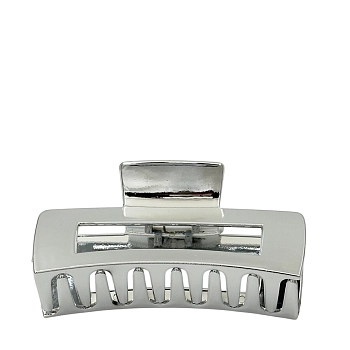 IWOU PROFESSIONAL Краб для волос Зеркальный прямоугольник серебро 10,5см, фото 3