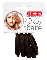 Резинки для волос, коричневые 4 см 6 шт/уп 7869, TITANIA