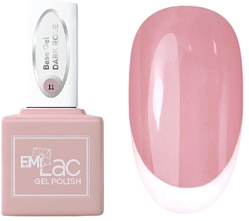 E.MI База камуфлирующая для ногтей, № 11 темно-розовый / E.MiLac Base Gel 9 мл, фото 1