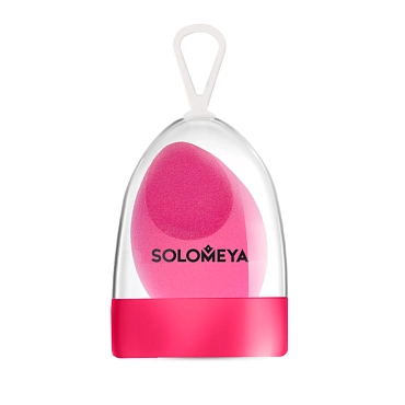 SOLOMEYA Спонж косметический со срезом для макияжа / Flat End blending sponge PINK 1 шт