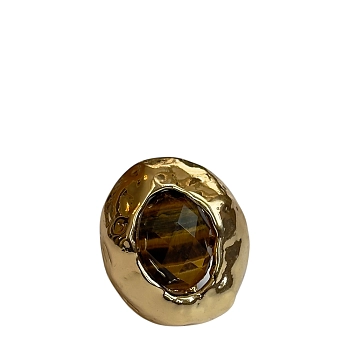 Кольцо Живой камень тигровый глаз