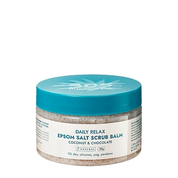 Бальзам-скраб сахарно-солевой для тела с магниевой солью / DAILY RELAX EPSOM SALT SCRUB BALM СOCONUT & СHOCOLATE 350 мл, 305 Miami SPA