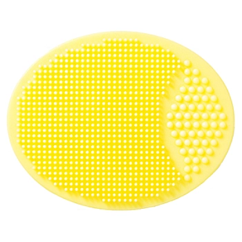 Терка-скраб для лица/тела овальная, силиконовая, 05 желтая