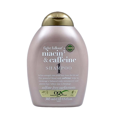 OGX Шампунь против выпадения волос с ниацином и кофеином /  Fight Fallout + Niacin & Caffeine Shampoo 385 мл