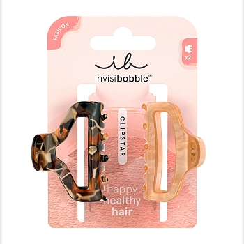 Заколка-крабик, размер М 2 шт / invisibobble CLIPSTAR Golden Roar