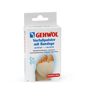 GEHWOL Подушка защитная под плюсну из гель-полимера и бандажа, правая / Gehwol 1 шт, фото 3