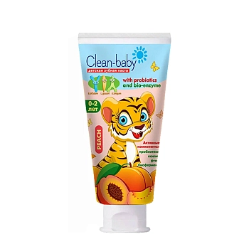 Паста зубная детская со фтором от 0 до 2 лет со вкусом персика / Clean-baby Peach 50 мл
