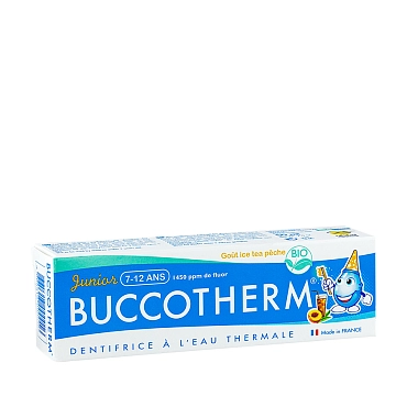 BUCCOTHERM Паста зубная для детей 7 - 12 лет, вкус персиковый чай с термальной родниковой водой / BUCCOTHERM 50 мл