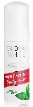 GLOBAL WHITE Пенка отбеливающая для зубов, свежая мята / Whitening daily care 50 мл