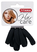 Резинки для волос, черные 3,5 см 6 шт/уп 7871, TITANIA