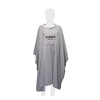 DEWAL PROFESSIONAL Пеньюар для стрижки Barber Style, полиэстер, на крючках, полоска 146х150 см, фото 2