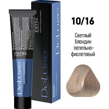 ESTEL PROFESSIONAL 10/16 краска для волос, светлый блондин пепельно-фиолетовый / DE LUXE 60 мл