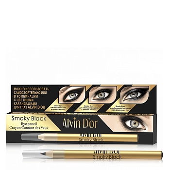 ALVIN D'OR Карандаш для глаз / Smoky Black 1,1 гр, фото 2
