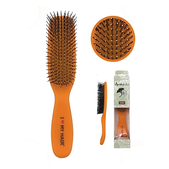 I LOVE MY HAIR Щетка парикмахерская для волос Spider Soft 1501, оранжевая матовая M, фото 2
