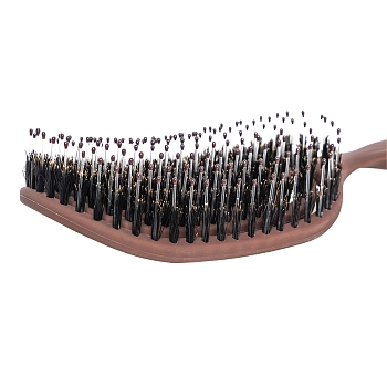 SOLOMEYA Расческа массажная для волос с натуральной щетиной, коричневая / Hair Brush with natural boar bristle Brown, фото 4