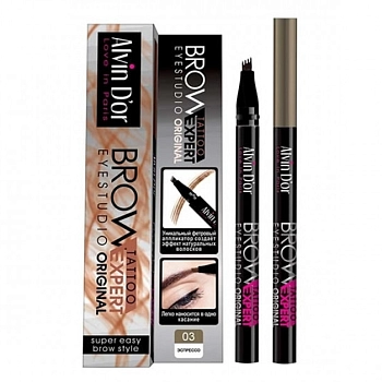 ALVIN D'OR Лайнер для бровей, тон 03 / Brow Tattoo Espresso 7 мл, фото 2