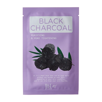 YU.R Маска для лица с экстрактом угля / YU.R ME Black Charcoal Sheet Mask 25 гр, фото 1