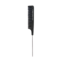 Расческа для волос с металлическим хвостиком зубчиками одинаковой длины / Collection Carbon, FRESHMAN