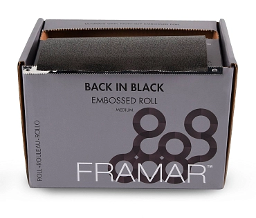 FRAMAR Фольга с тиснением в рулоне, черная / Embossed Roll Medium Back In Black 98 м