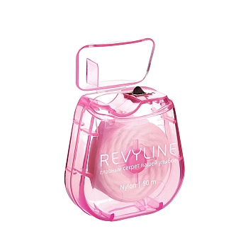 REVYLINE Нить зубная вощеная, нейлон, 50 м, розовая / Bubble Gum, фото 5
