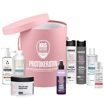 PROTOKERATIN Набор подарочный для волос Холодный блонд, розовый, фото 1