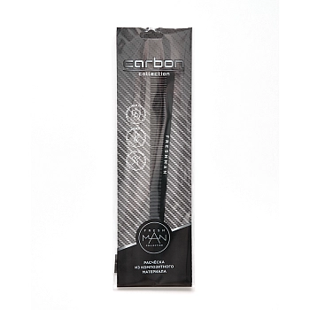 FRESHMAN Расческа-гребень комбинированная зауженная с одной стороны для моделирования и стрижки волос / Collection Carbon, фото 3