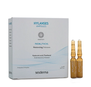 SESDERMA Средство увлажняющее для лица в ампулах / HYLANSES Ampoules 5 х 2 мл, фото 2