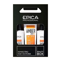 Набор для восстановления и питания волос (шампунь 250 мл + кондиционер 250 мл + маска 250 мл) Amber Shine Organic, EPICA PROFESSIONAL