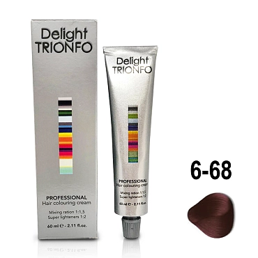 CONSTANT DELIGHT 6-68 крем-краска стойкая для волос, темно-русый шоколадный красный / Delight TRIONFO 60 мл