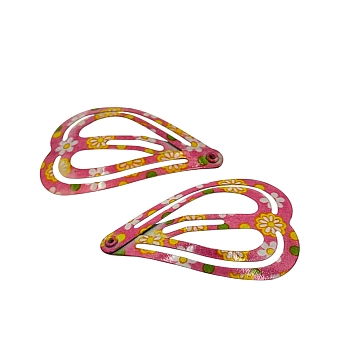 IWOU PROFESSIONAL Заколка клик-клак разноцветные Сердечки 2шт, фото 2