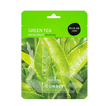 Маска тканевая для лица с экстрактом листьев зелёного чая / Consly 25 мл