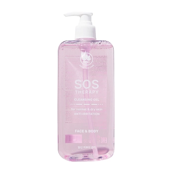 NAME SKIN CARE Гель очищающий 2в1 для нормальной и сухой кожи лица и тела / SOS THERAPY 500 мл, фото 1