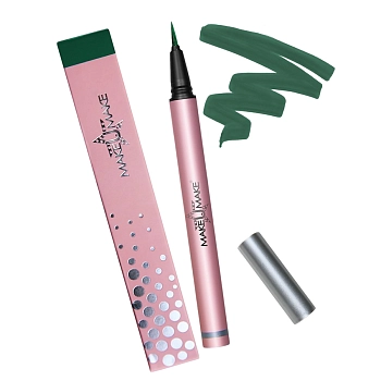 MAKE U MAKE Лайнер-фломастер водостойкий для глаз с фетровым грифелем, зеленый болотный / MAKEUMAKE 7 мл, фото 2