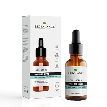 BIOBALANCE Сыворотка для лица с мультимолекулярной гиалуроновой кислотой 1% / SUPER SERUM HYALURONIC 3D 30 мл, фото 2