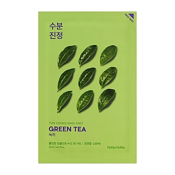 Маска тканевая противовоспалительная Пьюр Эссенс, зеленый чай / Pure Essence Mask Sheet Green Tea 20 мл
