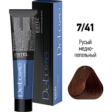 ESTEL PROFESSIONAL 7/41 краска для волос, русый медно-пепельный / DELUXE 60 мл